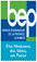 Logo du BEP avec texte en blanc sur fond bleu et vert, mentionnant "Bureau Économique de la Province" et "Être Vivant, Être Idées, Être Futur".