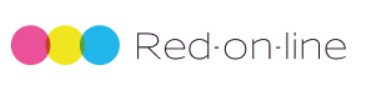 Logo avec trois cercles colorés rose, jaune et bleu à gauche du texte "Red-on-line" gris sur fond blanc.